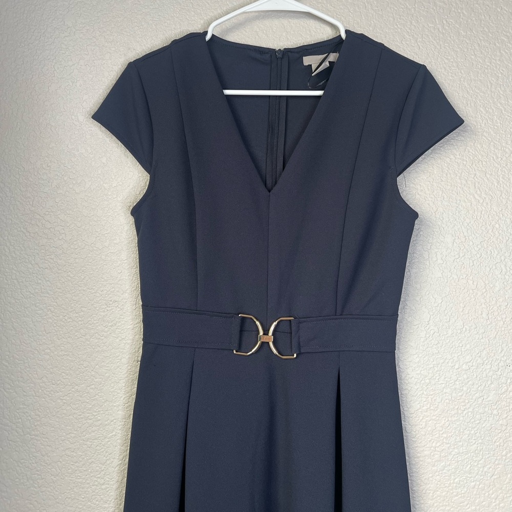 H&M Navy Blue Dress with Belt, S - Picture 3 of 7